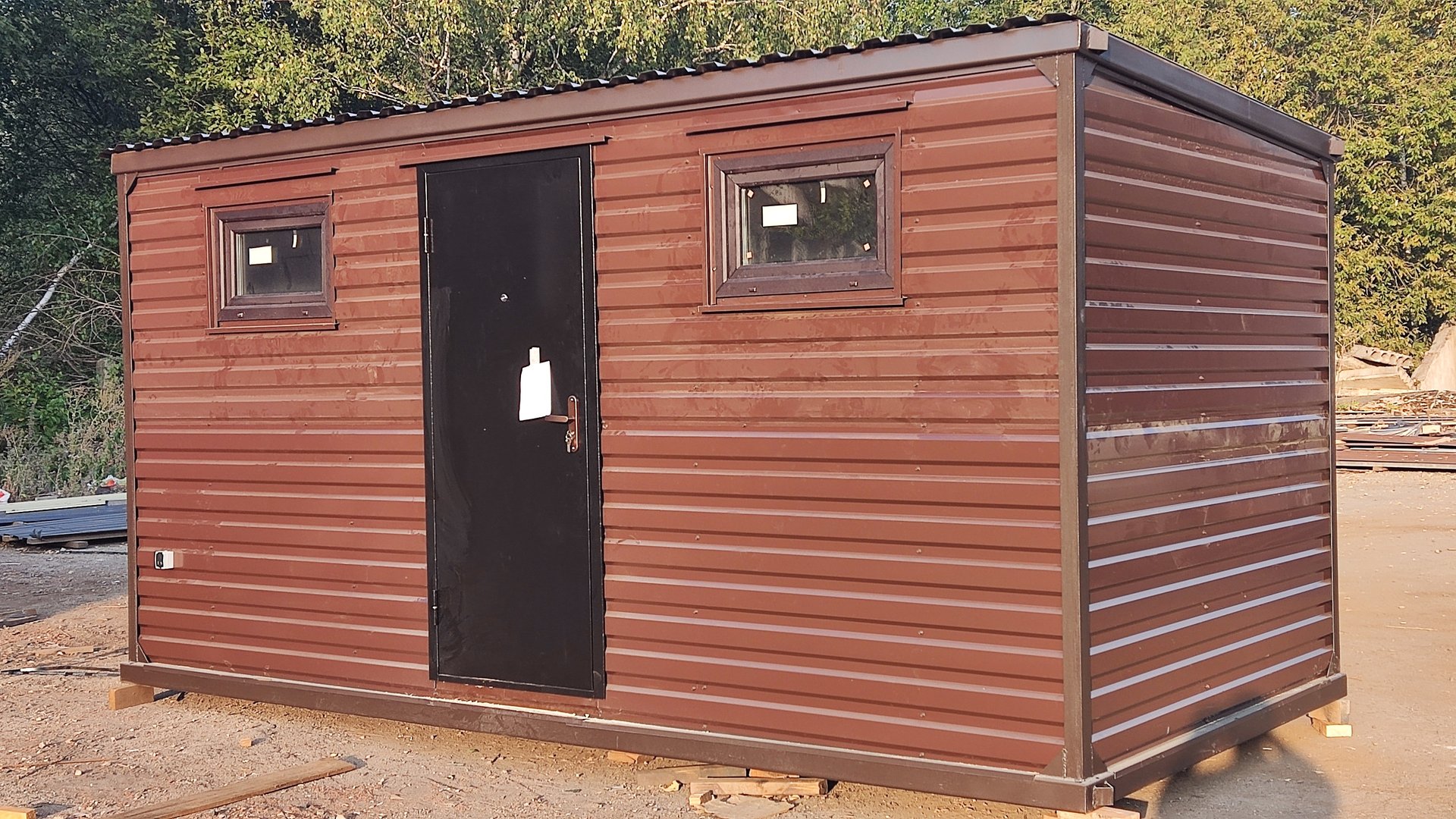 Дачный хоз блок контейнер бытовка вагончик металлический с имитацией сайдинга 5 метровый смотреть онлайн