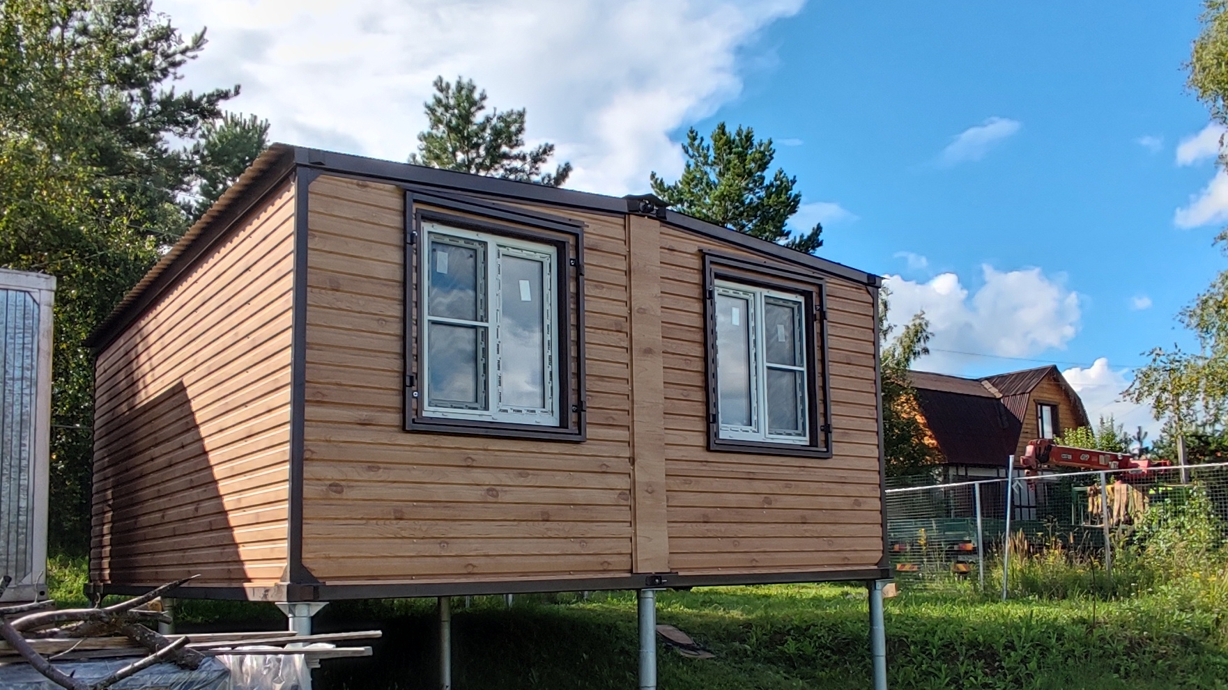 Дачный домик модульный блок контейнер вагончик Люкс металлический 4.80х6 м с утеплением 100мм смотреть онлайн