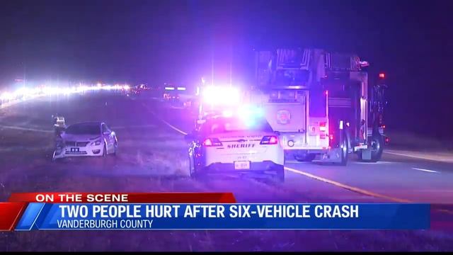 Two People Taken To Hospital After Six-vehicle Crash On I-69
