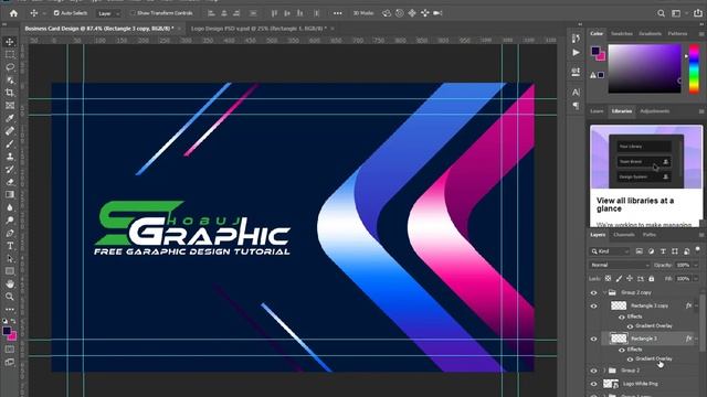 Photoshop Tutorial || Creative Colorful Business Card Design || Free Psd