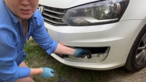 Замена лампы ходовых огней на VW POLO SEDAN