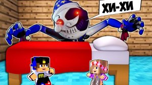 ПРЯТКИ ОТ АНИМАТРОНИК СОЛНЦЕ и ЛУНУ в МАЙНКРАФТ! ДЕВУШКА НУБ И ПРО ВИДЕО ТРОЛЛИНГ MINECRAFT Евгенбро