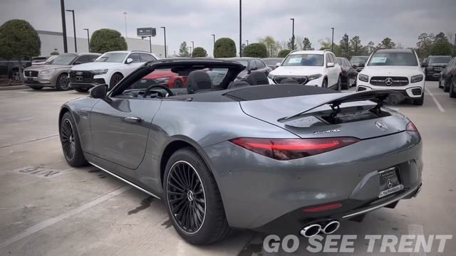 New Mercedes 2024 AMG SL 43 Cabriolet In Monza Grey Magno #sl43 #luxurycars #mercedes #amg #viral