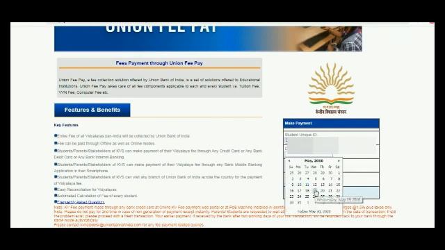 KENDRIYA VIDYALAYA ONLINE FEES COLLECTION | UNION BANK OF INDIA ONLINE PORTAL смотреть онлайн