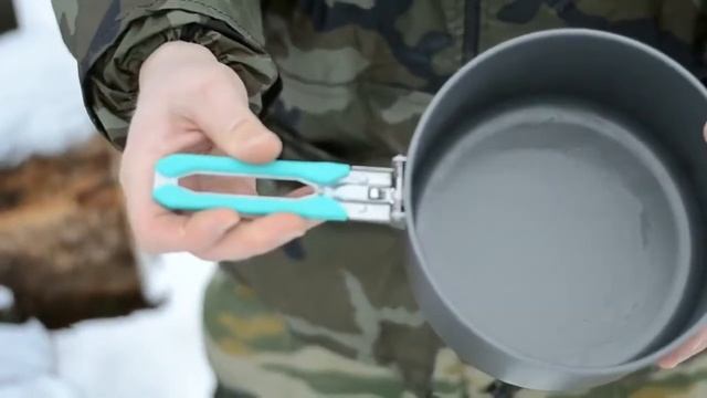 Outdoor Camping Tableware Set Backpacking Picnic 2 Pot 1 Frypan 1 Kettle Alumina Durable Cookware смотреть онлайн