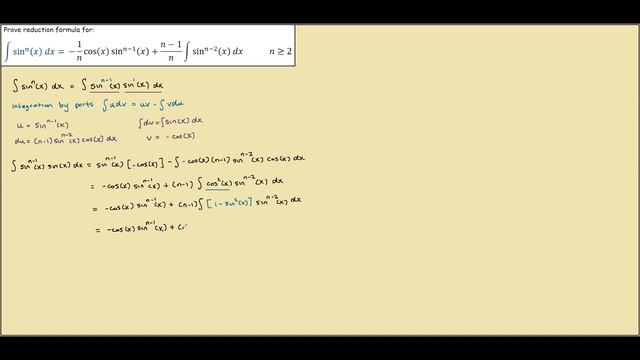 Integral of sin^n(x)dx Reduction Formula Proof смотреть онлайн