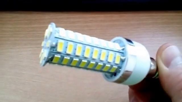 15W E14 72 SMD 5730 LEDs Light 6000 - 6500K 3240 Lumens Silver Edged Corn Lamp - COOL WHITE смотреть онлайн