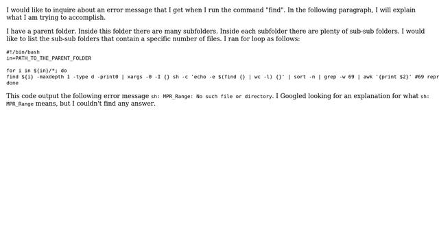 Unix & Linux: The command "find" output an error message смотреть онлайн