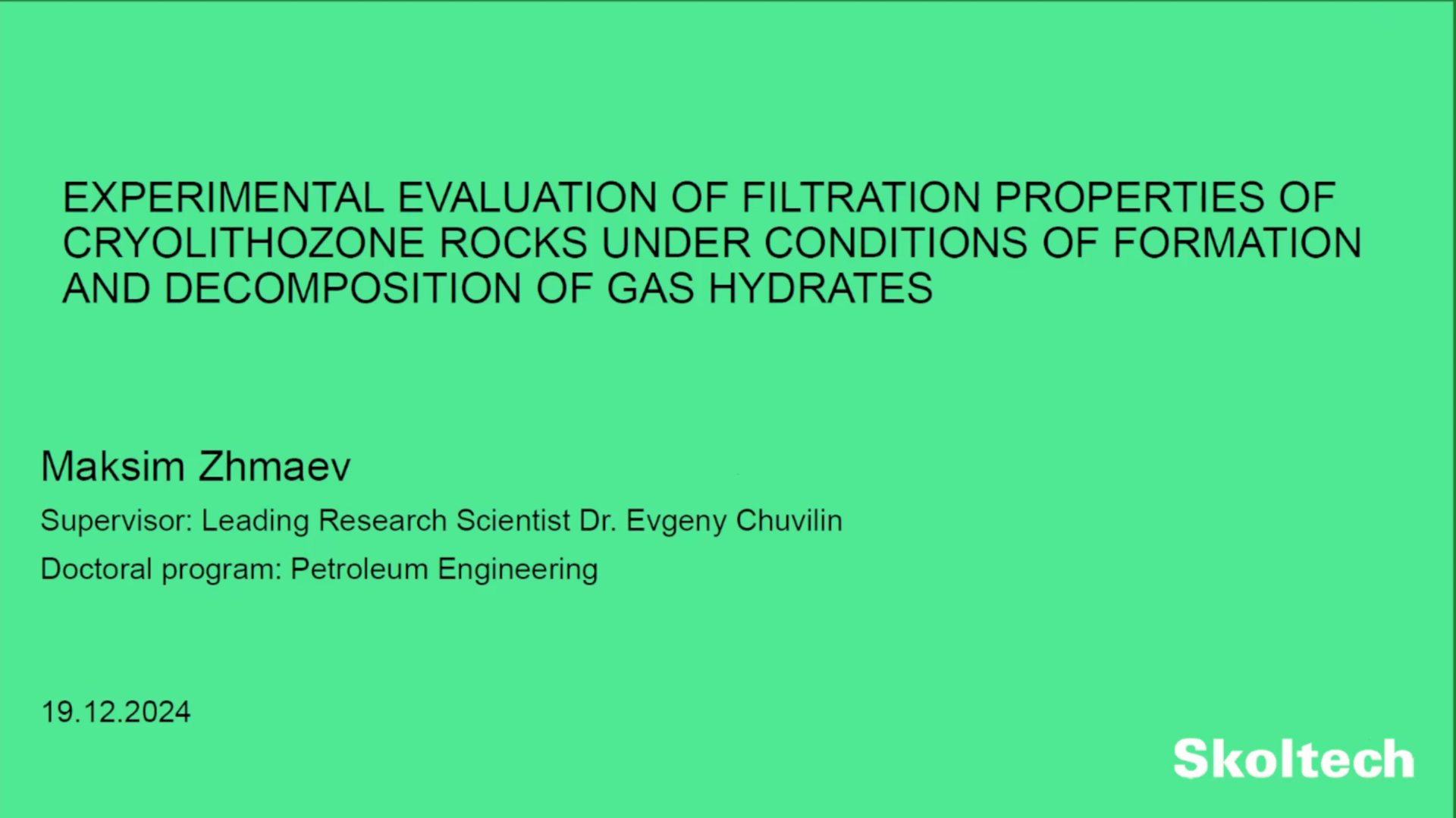 PhD Thesis Defense. Maksim Zhmaev