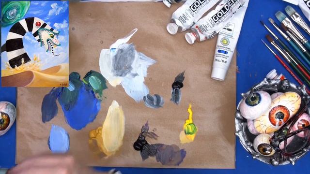 Easy Halloween Painting Of Beetlejuice Sandworm | TheArtSherpa