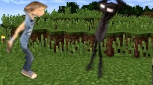 Прохождение майнкрафт в реальном мире! Битва с Эндермэн. кажется я в мире майнкрафта жмых эффект