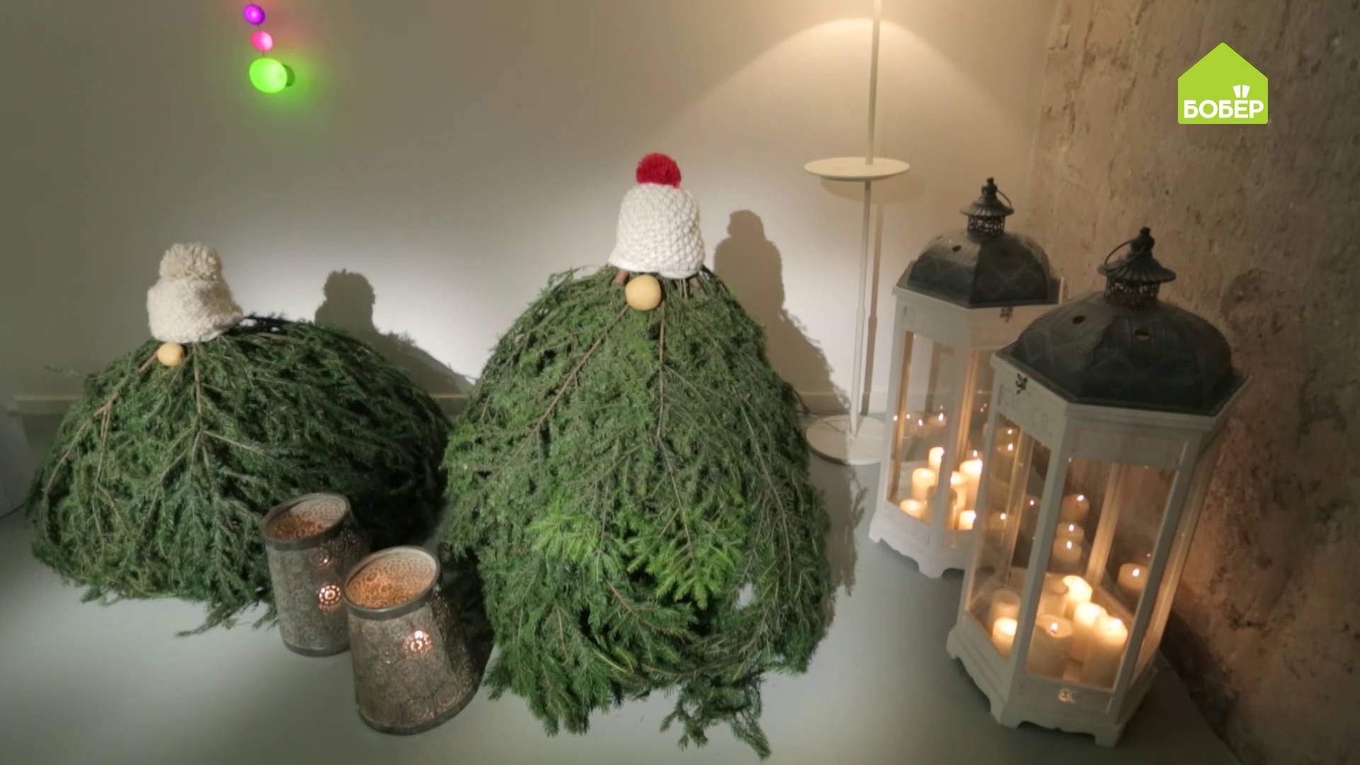 Новогодний декор Уличные гномы из еловых веток. Украшения своими руками смотреть онлайн