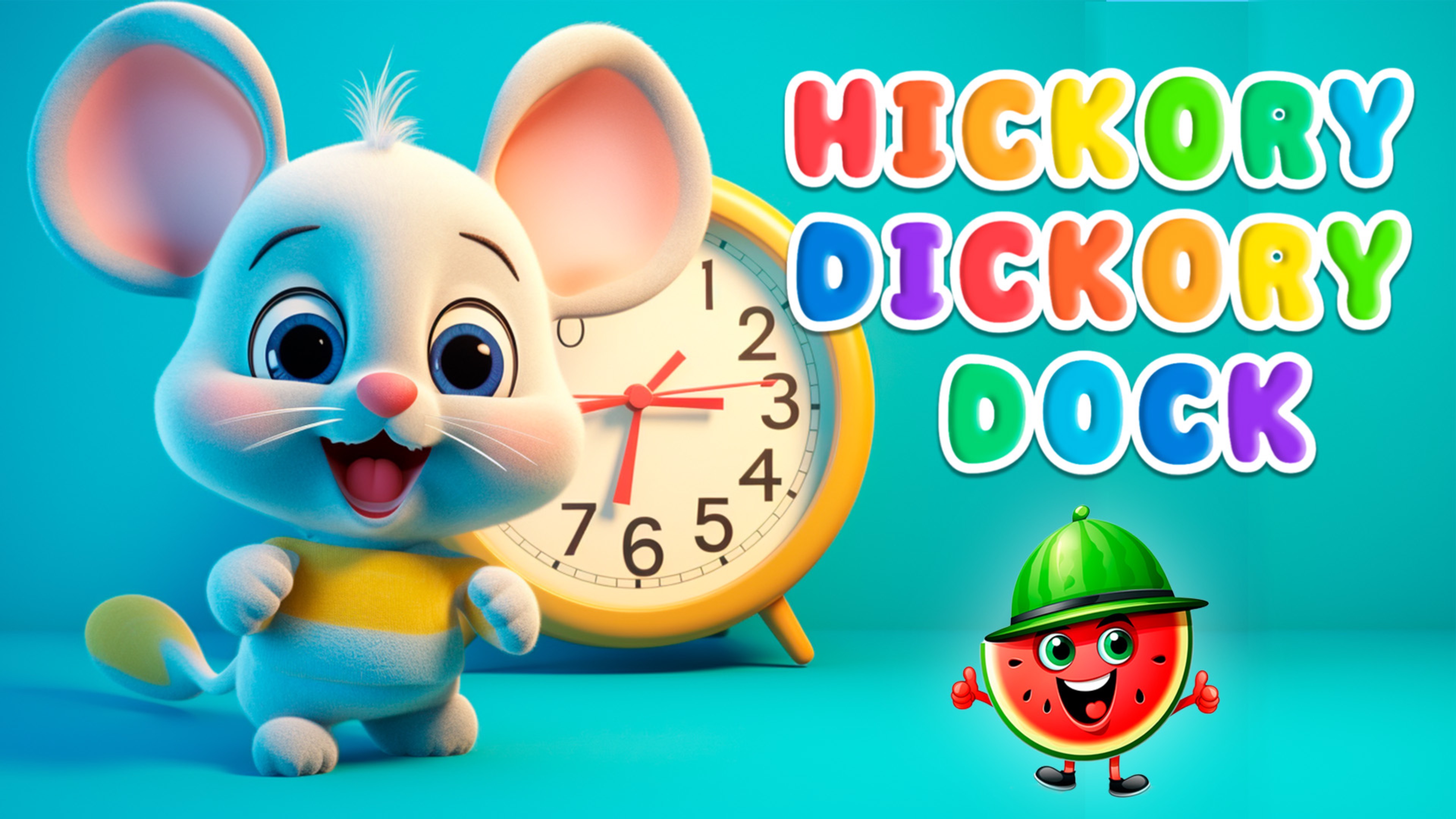 Hickory Dickory Dock | Nursery Rhyme | Cartoon Animation | Songs For Kids  #kidssongs #nurseryrhymes