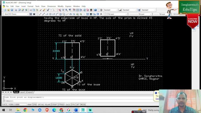 Projection of Hexagonal Prism | Subscribe 👉 @TheSangharatna for my personal vlogs | EduTips#36 смотреть онлайн
