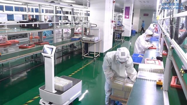 Bayes Robotics| Logistics AMR serves in the clean room for material handling смотреть онлайн