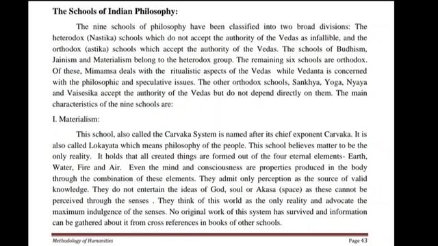 Calicut University | BA Eng | Part 1 | Methodology of Humanities | The Schools of Indian Philosoph смотреть онлайн