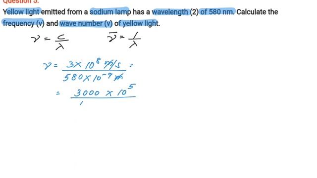 Atomic Structure Question 5 || Yellow light emitted from a sodium lamp has a wavelength of 580 nm. смотреть онлайн