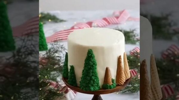 Как можно украсить новогодний торт🎄🎂🤤🔥