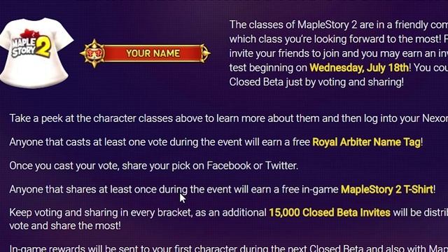 Vote to Earn FREE ITEMS & Closed Beta Codes for MapleStory 2! Offer Ends July 12 смотреть онлайн