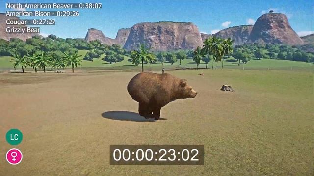 Iconic North American Animals Speed Races in Planet Zoo included Grizzly Jaguar Wolf Bison