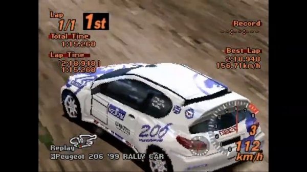 Gran Turismo 2 PS1 - [R] Peugeot 206 '99 Rally Car (Replay)