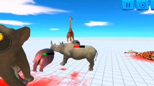 Elephant & Hippopotamus vs Giraffe & Rhinoceros - Animal Revolt Battle Simulator