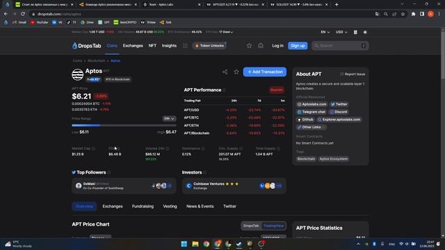 APTOS по 200$ - ЛУЧШАЯ ИНВЕСТ ИДЕЯ? смотреть онлайн