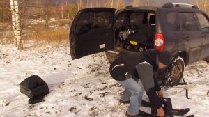 Снегоход Ветерок-М в шеви ниве