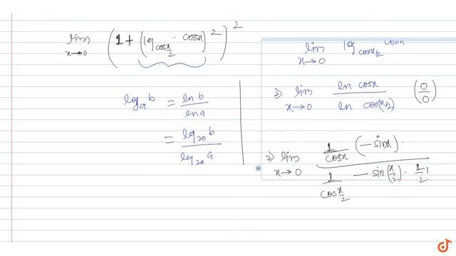 `lim_(x- gt0)(1+(log_(cos(x/2))cosx)^2)^2` смотреть онлайн