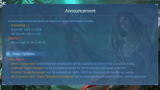 New Patch Note 1.7.08 | Natalia,Nana,Ling,Julian NERF | Mobile Legends Update смотреть онлайн