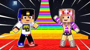 НУБ И ПРО ПАРКУРЯТ ПО РАДУЖНЫМ БЛОКАМ В МАЙНКРАФТ ! ДЕВУШКА ВИДЕО ТРОЛЛИНГ MINECRAFT Евгенбро