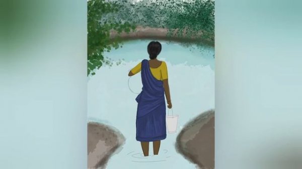 A village woman ।। easy drawing ।। infinite painter ।। mobile painting ।। Samp's Art and painting ।