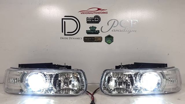 Chevy Silverado Retrofit Headlights - 2.5" Bi-LED conversion on DEPO headlights - VisionAutoworks смотреть онлайн