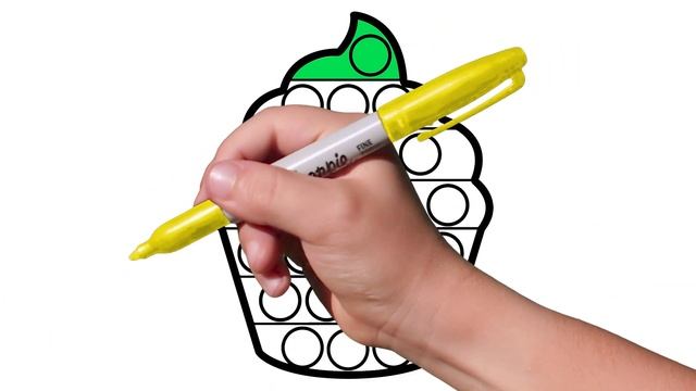 How to draw POP IT muffin. Step by step pop it drawing. Painting for kids and toddlers. Easy drawin смотреть онлайн