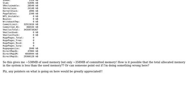 Committed/Allocated memory in Linux is less than used memory. How is that possible? смотреть онлайн
