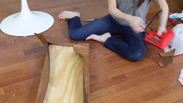 Easy DIY Faux Leather Upholstered Bench