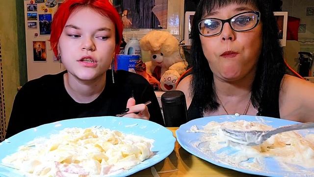 Мукбанг | Сливочная паста | Обжор Асмр