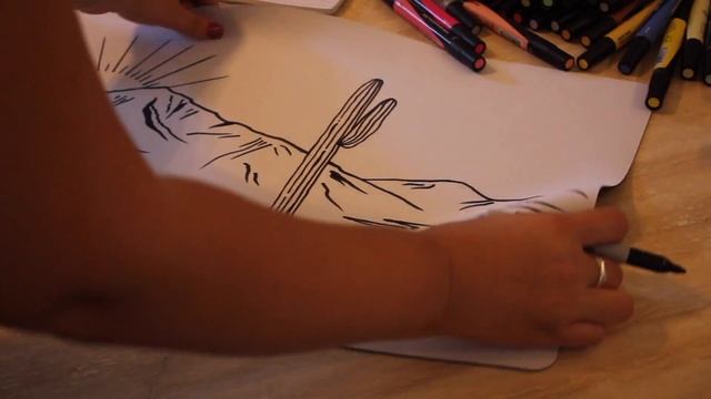 Playmat Drawing: Mountain Desert Scene! // Paige Poppe, Artist смотреть онлайн