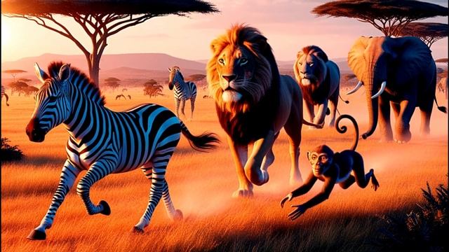 El León, el Elefante, la Cebra y el Mono.Fabula смотреть онлайн