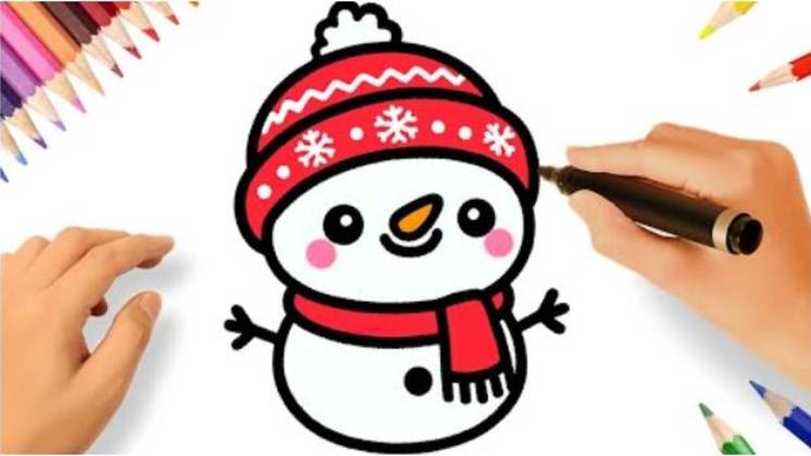 КАК НАРИСОВАТЬ МИЛОГО СНЕГОВИКА ЛЕГКО смотреть онлайн