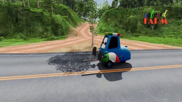 Big&Small Spider-Man BMW & McQueen Maserati & Pixar Guido & Thomas the Tank Engine #02 BeamNG Drive смотреть онлайн