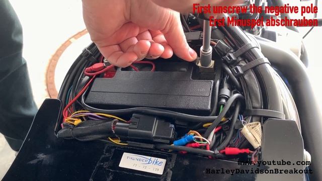 #HarleyDavidson Breakout Change Battery #harley #motorcycle