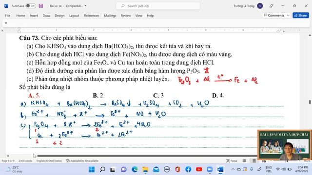 [HÓA 12] GIẢI ĐỀ THPTQG (Đề Số 14)