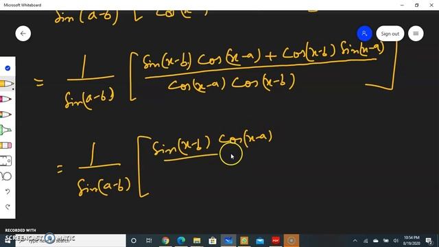 integration of 1/ cos (x-a) cos (x-b) смотреть онлайн