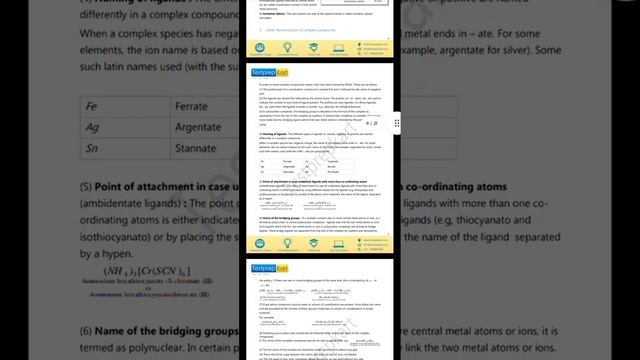 JEE MAINS CHEMISTRY CO-ORDINATOR CHEMISTRY AND ORGANOMETALLICS STUDY MATERIAL