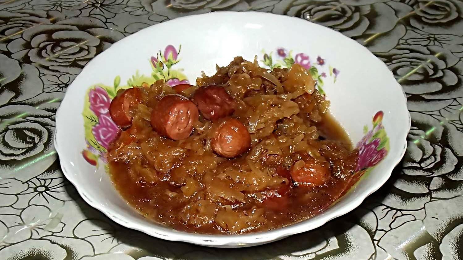 Тушёная капуста по-немецки, в афганском казане