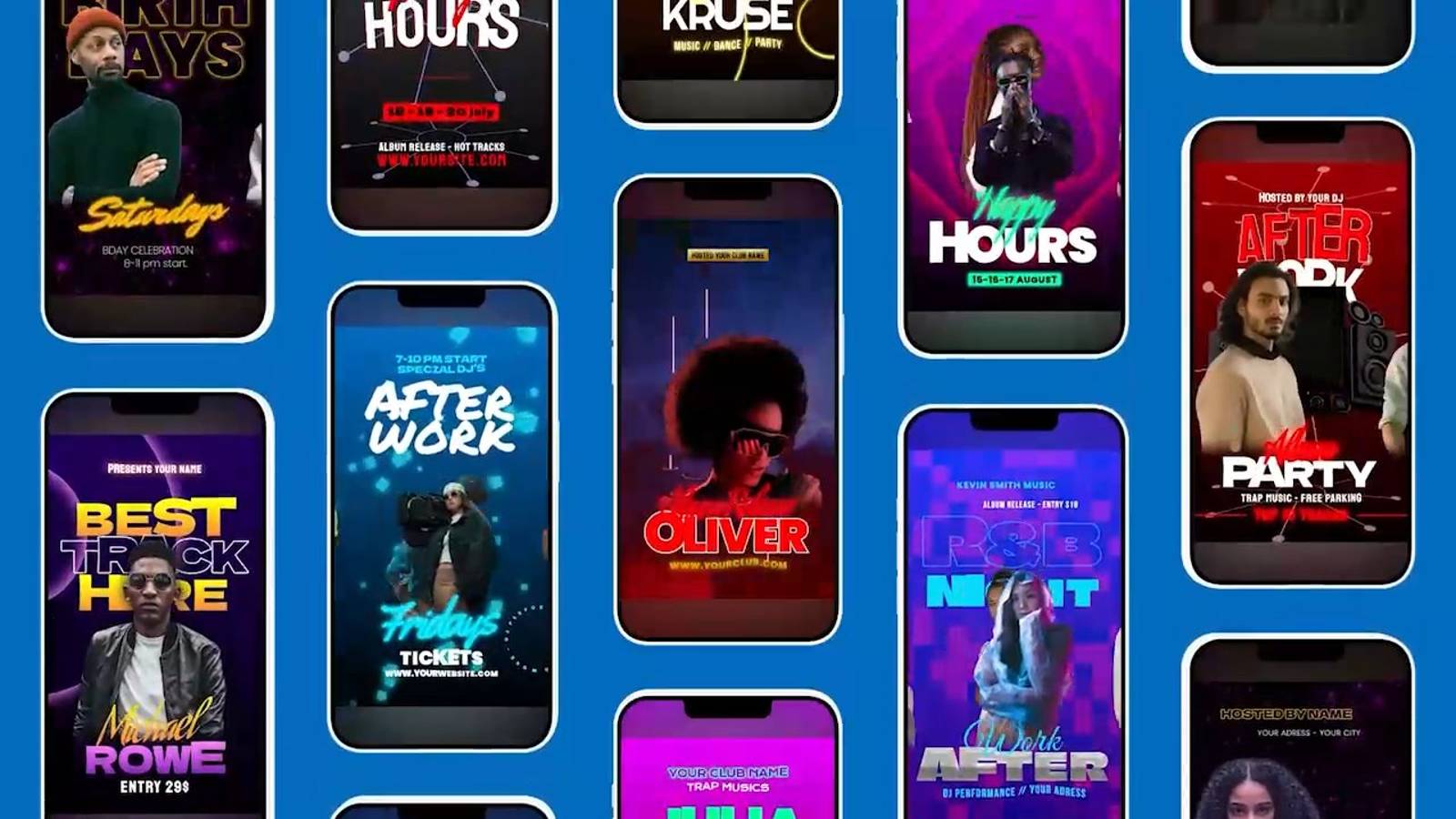 Сборник постеров "Instagram 1" (50шт). Риллсы (Reels), Cториc (Stories) на заказ. Пример