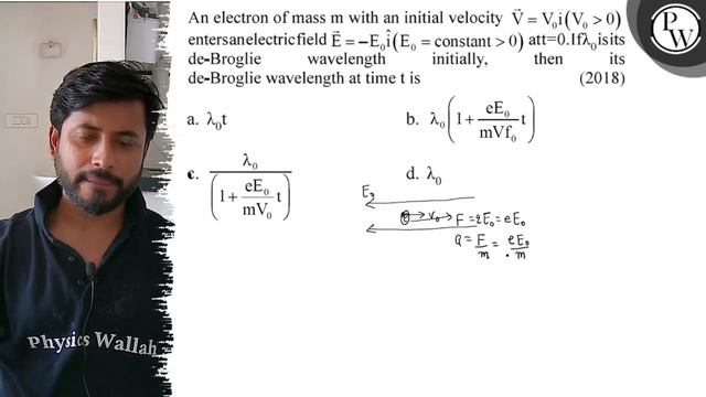 An electron of mass \( m \) with an initial velocity \( \overrighta... смотреть онлайн