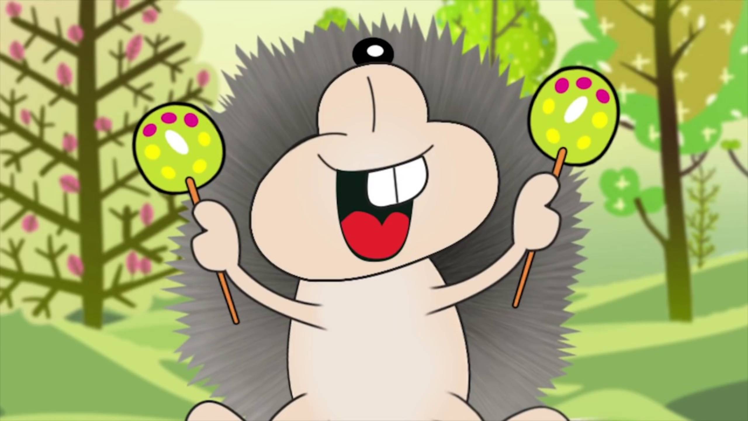 Четыре Ежика - Наталия Лансере - Мультфильм - детская песенка | Four hedgehogs children songs смотреть онлайн