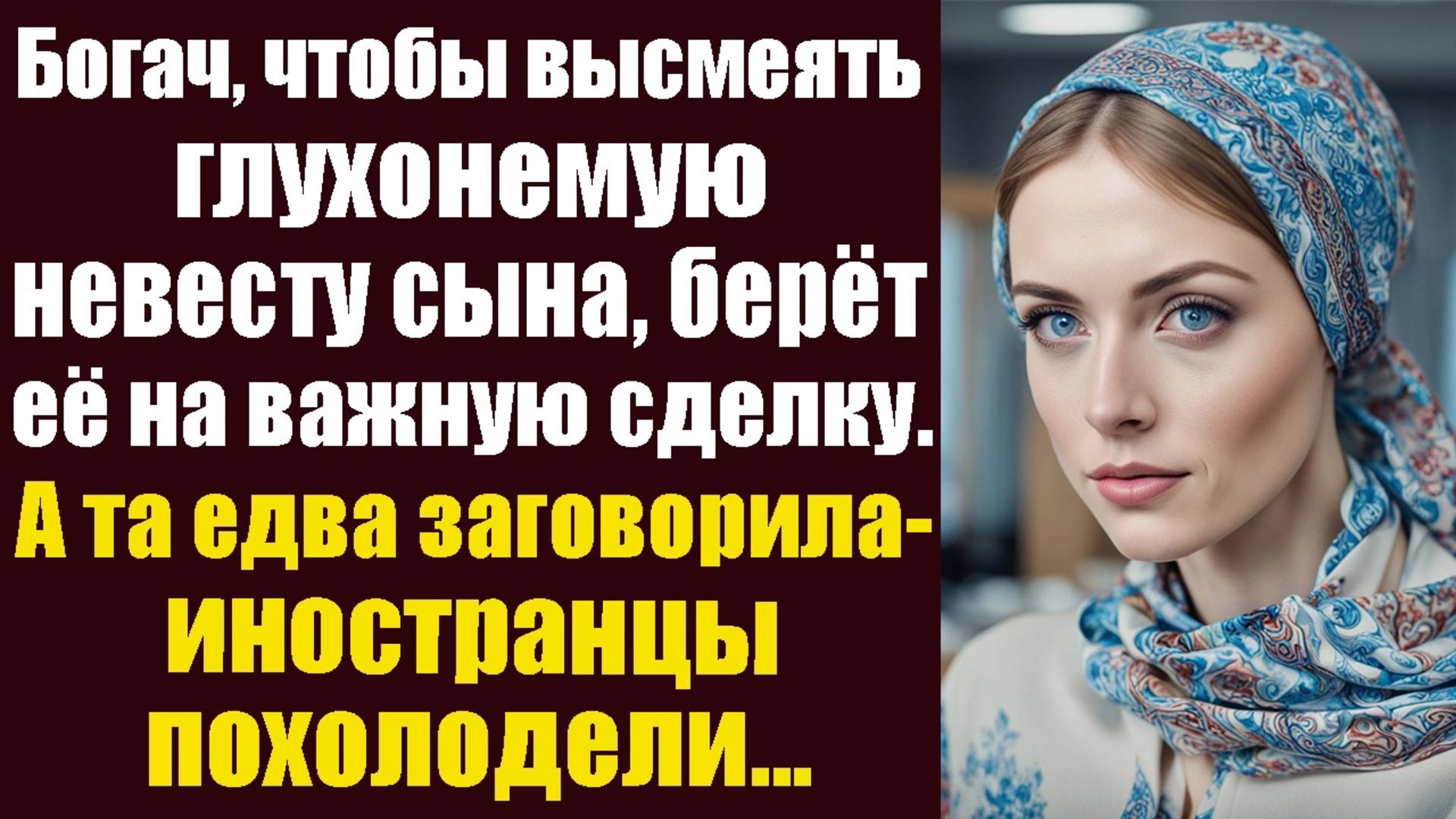 Богач, чтобы высмеять глухонемую невесту сына, берёт её с собой на важные переговоры. А едва та... смотреть онлайн